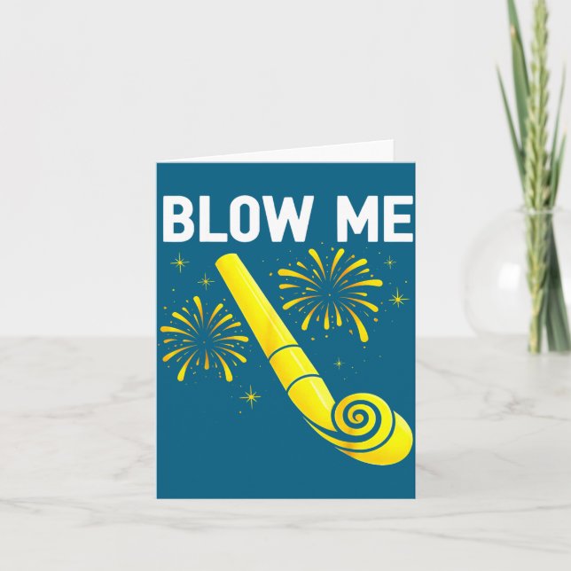 Cartão Blow Me Fireworks Countdown Happy New Year 2026 Co (Frente)