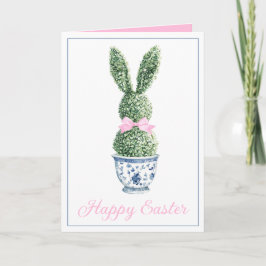 Cartão Blue and White Chinoiserie With Rabbit Topiary