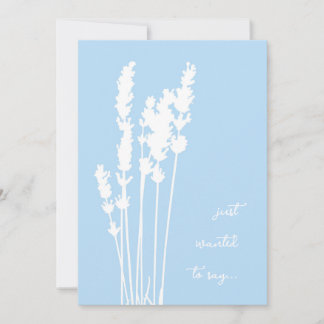 Cartão Blue and White Silhouetted Floral Card