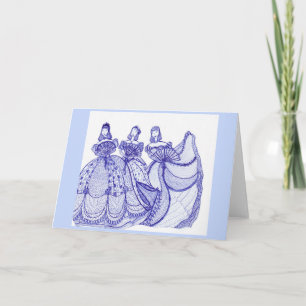 Cartão Blue Belle Blue China Women Greeting Card