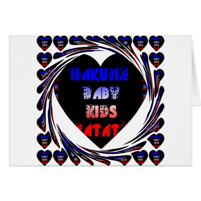 Cartão Blue Black Hakuna Matata Baby Kids Design.png (Frente Horizontal)