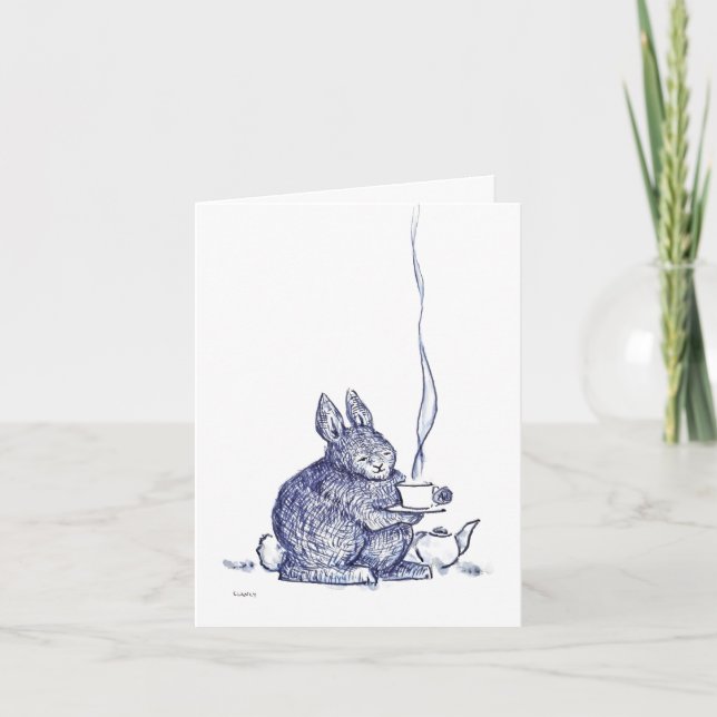 Cartão Blue Bunny Get Well card (Frente)