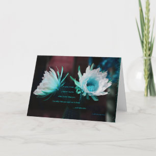 Cartão "Blue Cactus #70" com poema: Definição de Amizad