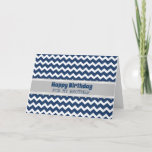 Cartão Blue Chevron Retro Brother Birthday<br><div class="desc">Cartão de aniversário para irmão com padrão retrorreflector azul divertido e verso pensativo.</div>