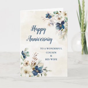 Cartão Blue Cousin e seu aniversário de casamento da espo