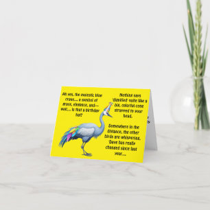 Cartão Blue Crane's Birthday Hat Dilemma