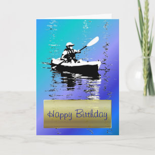 Cartão Blue Day Kayak Happy Birthday Card