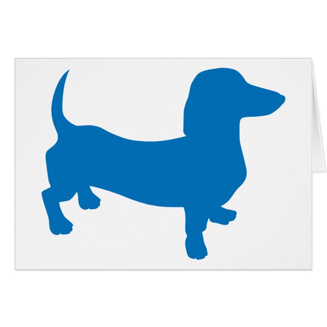 Cartão Blue Doxie, Dachshund (Frente Horizontal)