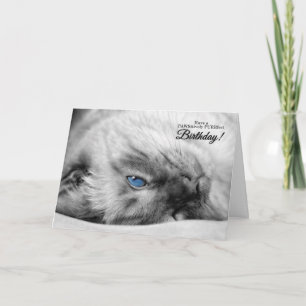 Cartão Blue Eyed Siamese para o Aniversário do Cat Lover