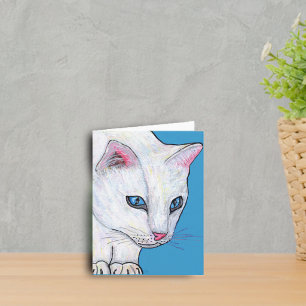 Cartão Blue Eyes White Cat Note Card