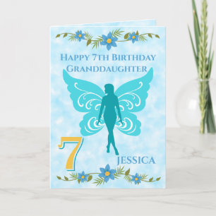 Cartão Blue Fairy 7th Birthday