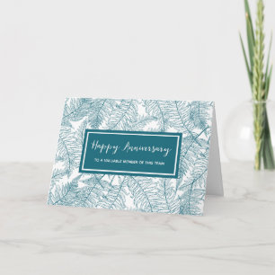 Cartão Blue Ferns Employee Anniversary Card