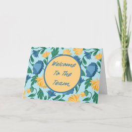 Cartão Blue Floral - Boas-vindas ao novo funcionário da e