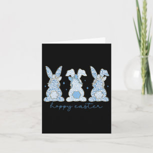 Cartão Blue Floral Chinoiserie Felz pascoa Três Coelhos C