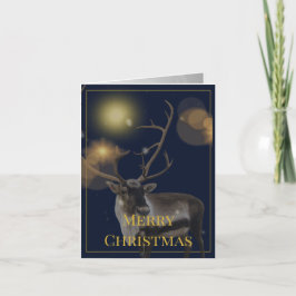 Cartão Blue & Gold Holiday Greeting Card (4 Pages)