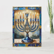 Blue Hanukkah Menorah