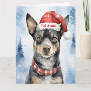 Cartão Blue Heeler Christmas personalizado