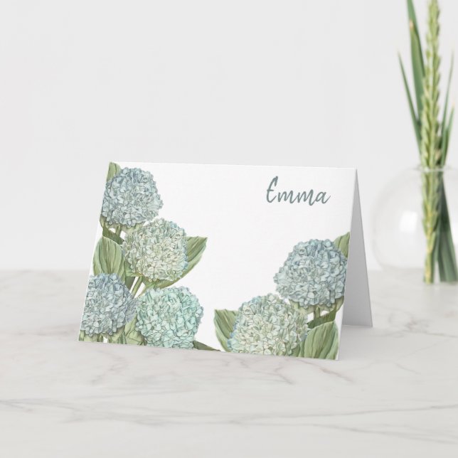Cartão Blue Hydrangea (Frente)