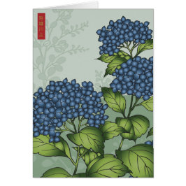 Cartão Blue Hydrangea Bloom