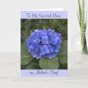 Cartão Blue Hydrangea Flower Mother's Day Card
