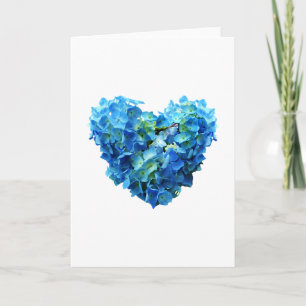 Cartão Blue Hydrangea Heart