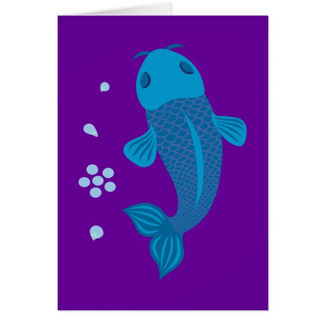 Cartão Blue Koi Fish (Frente)