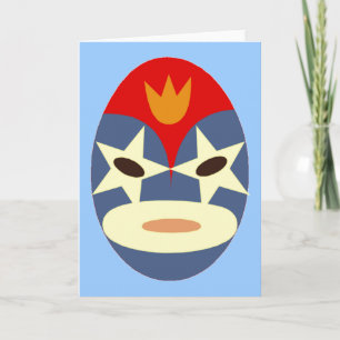 Cartão Blue Lucha Libre Mask
