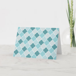 Cartão Blue Marroquino Trellis, Laticework, Quatrefoil