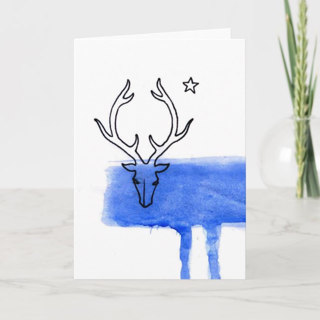 Cartão Blue Moon Deer (Frente)
