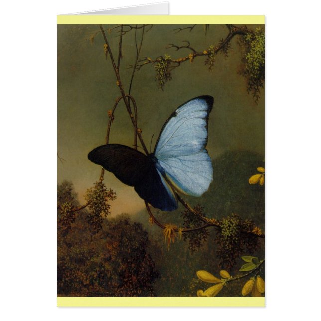 Cartão Blue Morpho Butterfly 1865 Primavera Personalize A (Frente)