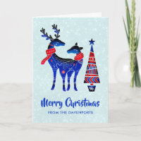 Blue Nordic Christmas Reindepaer
