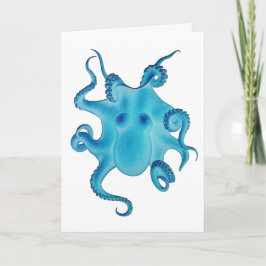 Cartão Blue Octopus Friend Birthday Card Kraken Sea Ocean