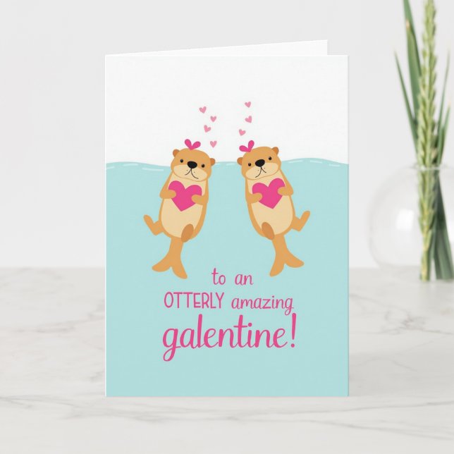 Cartão Blue Otterly Amazing Galentine Card (Frente)