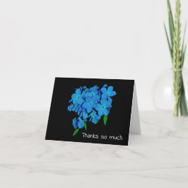 Cartão Blue Phlox em preto obrigado