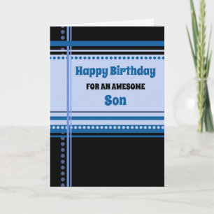 Cartão Blue Retro Son Birthday