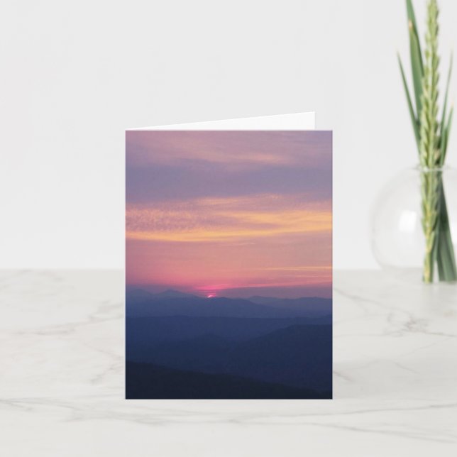 Cartão Blue Ridge Mountain Sunrise (Frente)