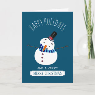 Cartão Blue Snowman, Saudação de Natal