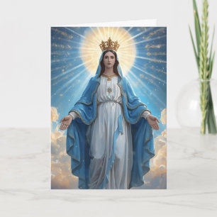 Cartão Blue VIrgin Mary Sympathded Greeting Card