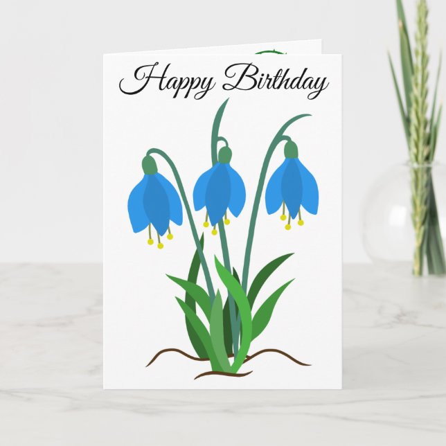Cartão Bluebells Birthday Greeting Card (Frente)