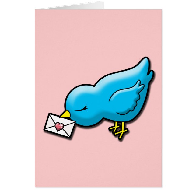 Cartão Bluebird com carta de amor (Frente)