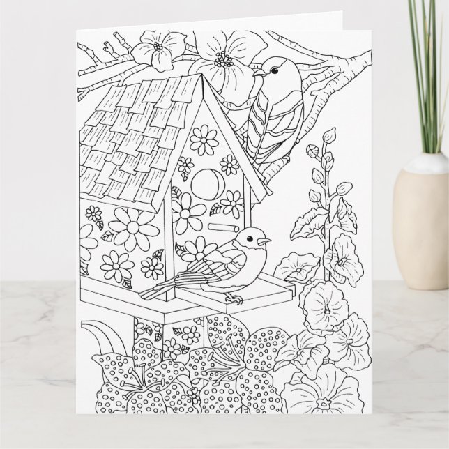 Cartão Bluebird e Hollyhock - Você mesmo (Frente)