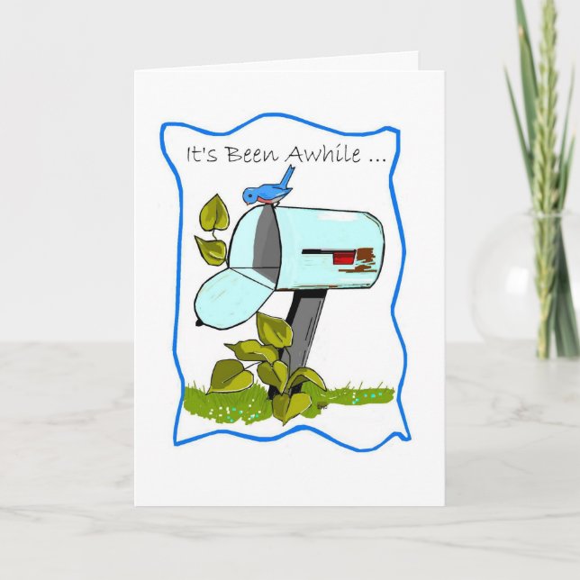 Cartão Bluebird Empty Mailbox Pensando em você (Frente)