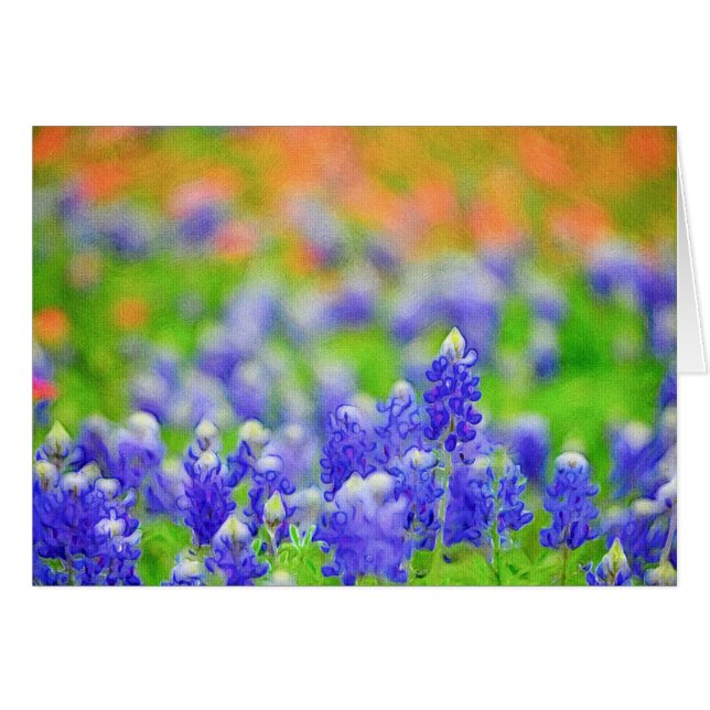 Cartão Bluebonnet em canvas (Frente Horizontal)