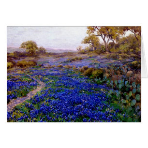 Cartão Bluebonnets em Twilight, norte de San Antonio