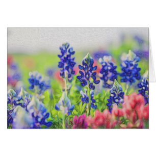 Cartão Bluebonnets no giz