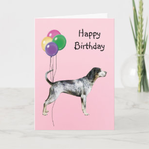 Cartão Bluetick Coonhound, Birthday Balloons
