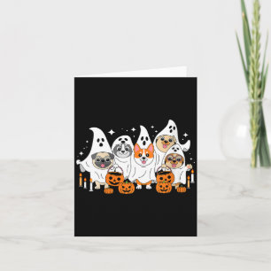Cartão Blusa Feminina de Cachorro Fantasma de Halloween c
