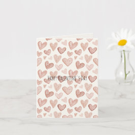 Cartão Blush Creme Coração Rosa Dia de São Valentim