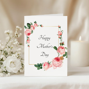 Cartão Blushing Pink Rose Happy Mothers Day