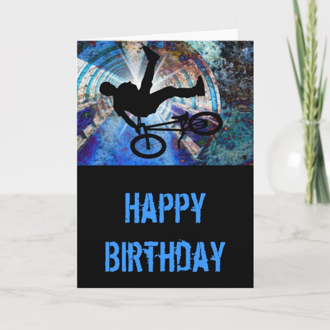 Cartão BMX em um túnel Grunge (Frente)